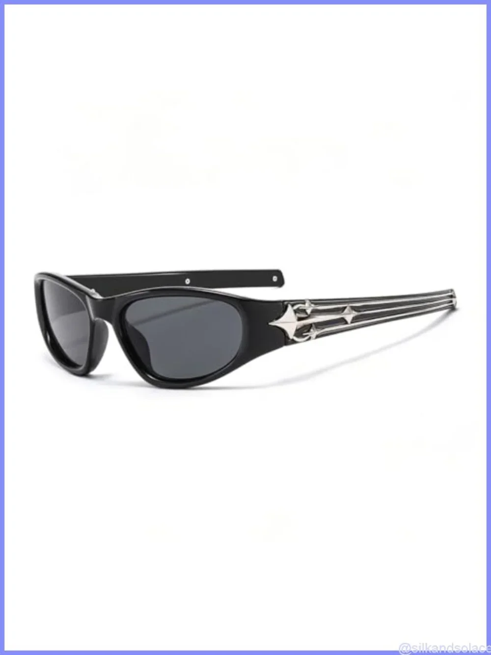 Y2K Star Wrap Around Sunglasses UV400 Full Frame Narrow Fit Rave Festival
